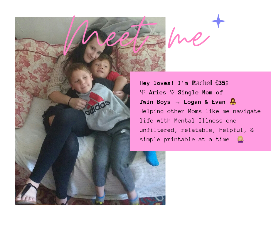 Picture of the blog's author and creator - Rachel Mascari - with her twin boys